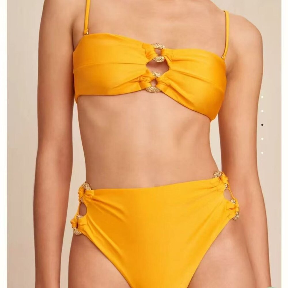 Cult Gaia Two-Piece Bikini with Ring Accents  Size S
